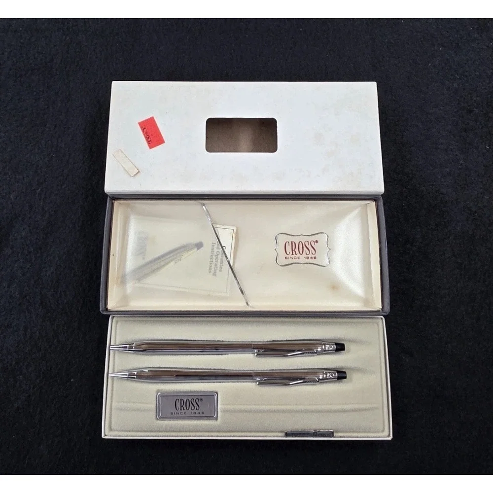 Vintage Cross Classic Century Pen Pencil Set Lot w/ Gift Boxes & Lead Refills
